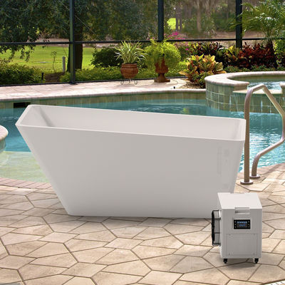 Freestanding Acrylic Cold Plunge Tub Chiller 0.8/1/2HP Uv Disinfection For Adult