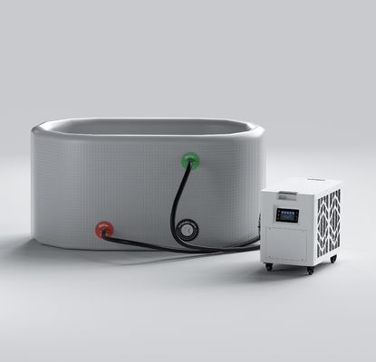 Commercial Ice Bath Tub Rectangular With Chiller One Recovery Barrel