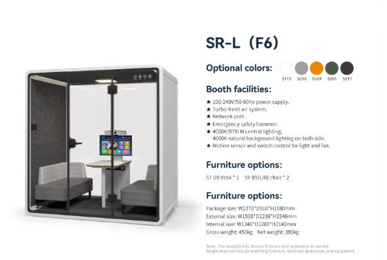 Mobile Easy Installation Acoustic Meeting Booths Office Soundproof Pods