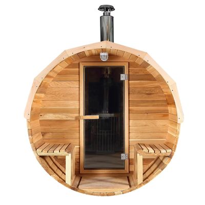 Panoramic Outdoor Sauna And Steam Room High Privacy With Wood Burning Stove