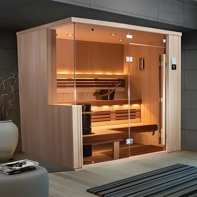Bluetooth Compatible Music System Steam Sauna Rooms Including Carbon Fiber Far Infrared Heaters and Corner Installation Type for Luxury Hotels