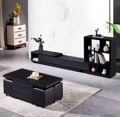 Rectangle Space Saving Lift Top Coffee Table Office Furniture With Storage Stools