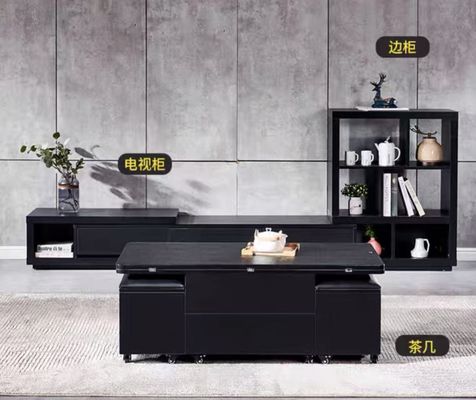 Rectangle Space Saving Lift Top Coffee Table Office Furniture With Storage Stools