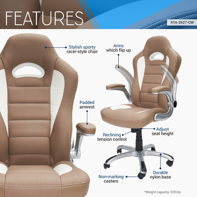 Modern Design Ergonomic Office Chair Comfortable Computer Desk Chair Adjustable Reclining Swiveling PC & Racing Game Chair