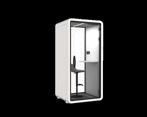 Color Customizable Options Soundproofed Workspace Equipped with Glass Door Providing Privacy and Acoustic Comfort