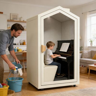 Mobile Personal Workspace Pod offering easy relocation options and private workspace benefits for dynamic office layouts