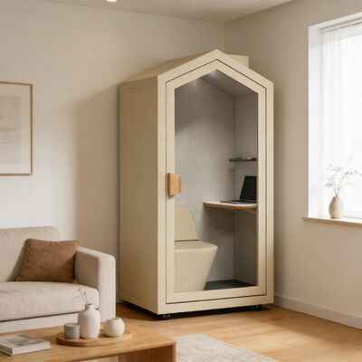 Mobile Personal Workspace Pod offering easy relocation options and private workspace benefits for dynamic office layouts