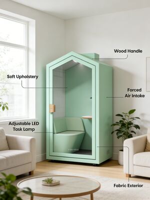 Home Office Pod engineered to reduce noise distractions and improve work efficiency in busy office or home environments