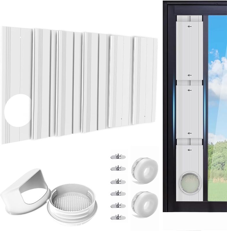 Portable AC Window Vent Kit Adjustable PVC Window Seal Panel For Sliding Window