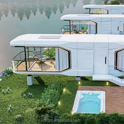 Custom Outdoor Office Pod Airship Pod Capsule Waterproof With Stainless Steel Material