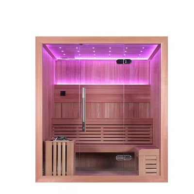 Traditional Steam Sauna Rooms Indoor Square Design 4 Person Sauna Room