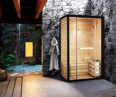 Single Person Steam Sauna Rooms 3.5KW 110V/220V With Tempered Glass Door